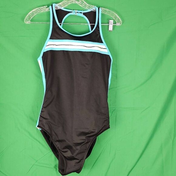 Miraclesuit Womens Black Blue One Piece Swimsuit 14‎ - Picture 1 of 5